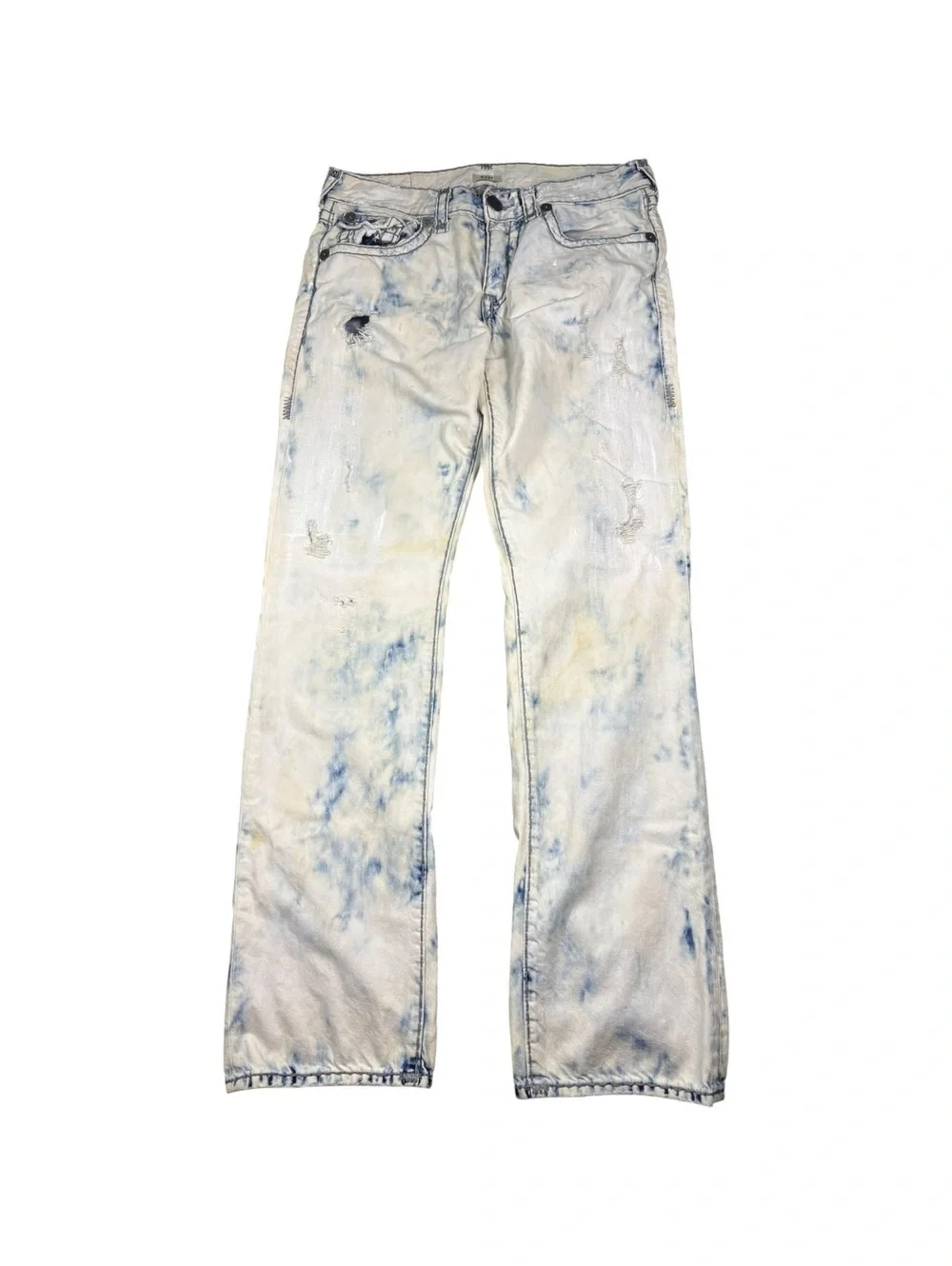 True Religion Y2K Ricky Relaxed Straight Bleached Wash Jeans